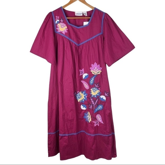 National Dresses & Skirts - Embroidered Caftan Dress Size Small
